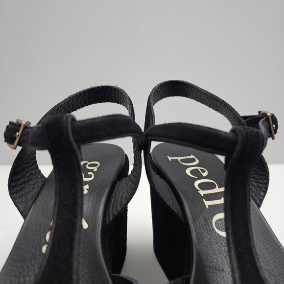 Pedro Garcia Domiel Platform Wedge Sandal Womens EU 40 Black Suede Chunky NEW - Picture 7 of 13